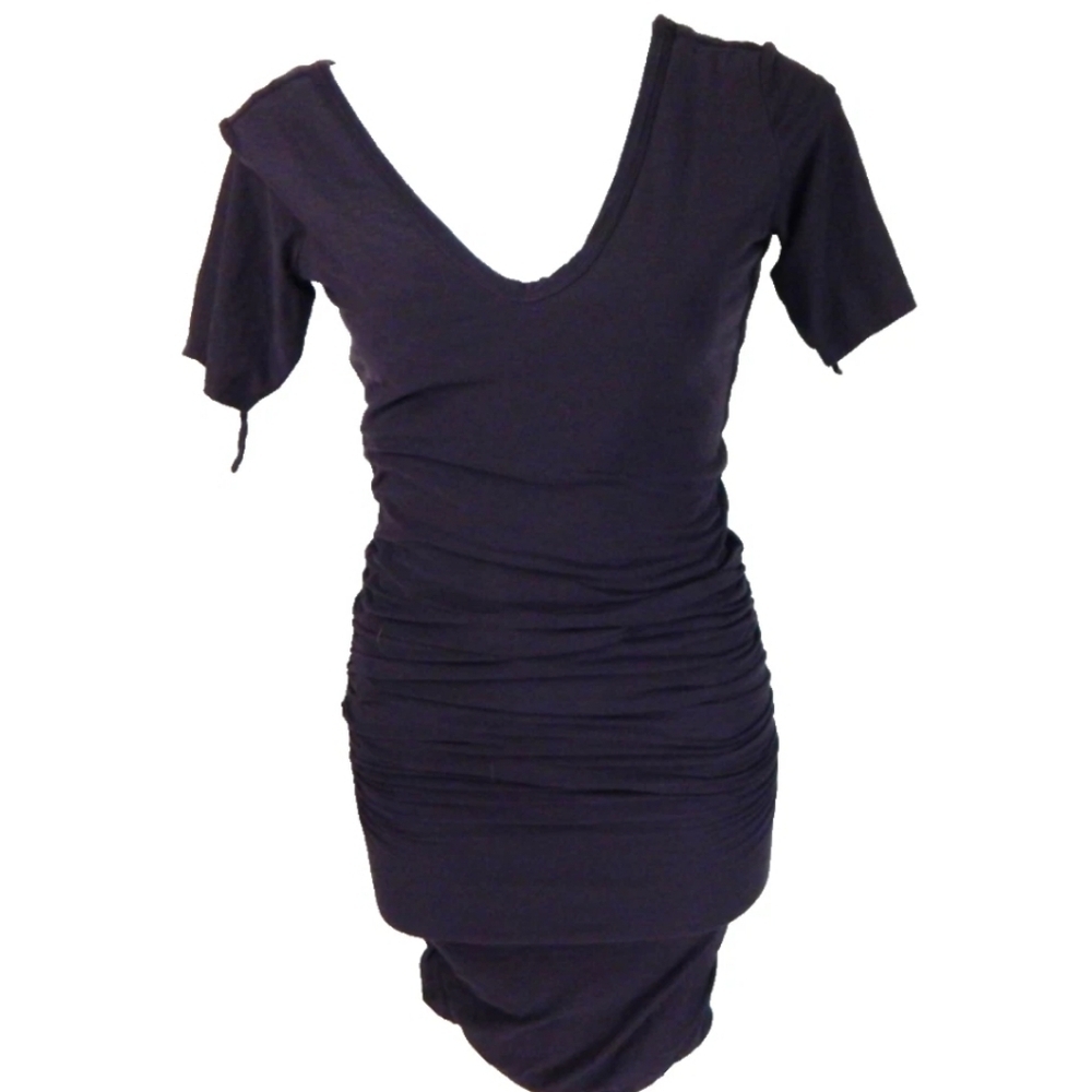 Standard James Perse Slub Knit Ruched Mini Dress